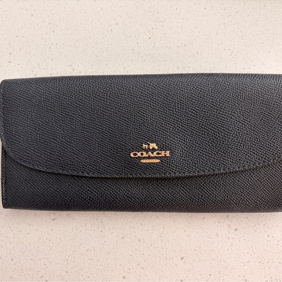 COACH Midnight Blue Leather Wristlet and Wallet Set - Picture 9 of 14